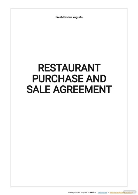 91+ Restaurant Agreement Word Templates - Free Downloads | Template.net
