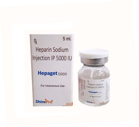 Heparin 5000 units Injection Shinepro Lifesciences Pvt. Ltd.