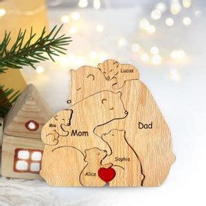 Wooden Bear Family Puzzle, Bear Puzzle, Family Keepsake, Animal Toy ...