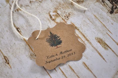 Tree Favor tags pine Tree wedding woodland rustic forest tags | Etsy