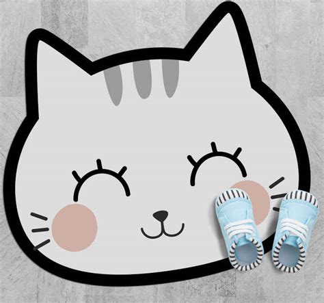 Happy cat face vinyl carpet - TenStickers