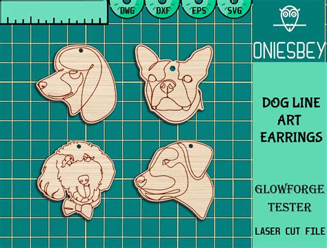 Dog Line Art Earrings Svg Bundle Animal Earring Svg Earrings - Etsy