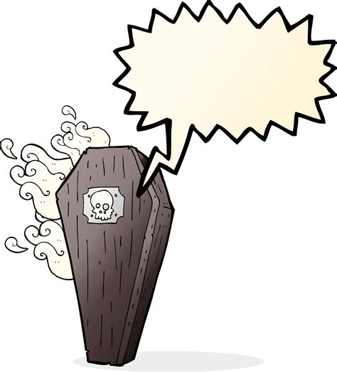 spooky cartoon coffin with speech bubble 12308041 Vector Art at Vecteezy