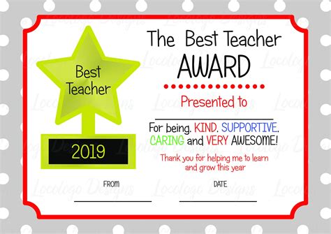 Free Printable Teacher Appreciation Certificates