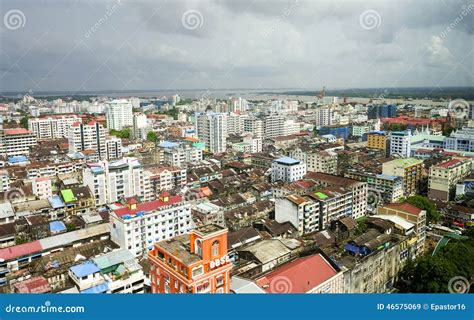 Yangon City Skyline editorial stock image. Image of town - 46575069