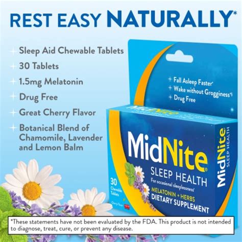 MidNite Cherry Sleep Aid Chewable Tablets, 30 ct - Fry’s Food Stores