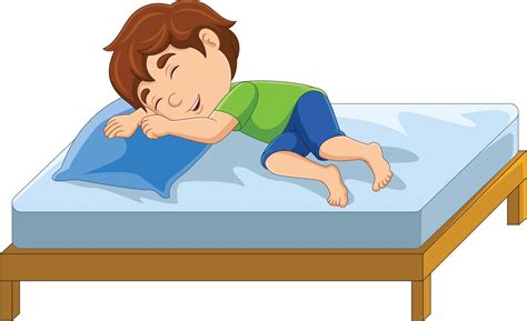 Cartoon little boy sleeping in bed 15219503 Vector Art at Vecteezy