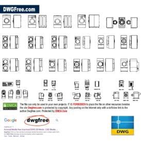 Commercial Laundry and Dry Cleaning Equipment 2D CAD dwg.