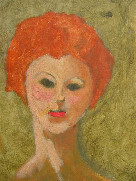Mid-Century Modern Portrait of Red Head | Painting, Modern portraits ...