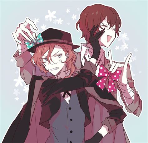 I can hear Dazai whining, "But, Chuuya, you'd look cute with these bows." XD | Stray dogs anime ...