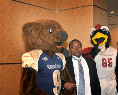 College mascots posed with guests throughout the night