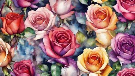 Watercolor Flowers Roses Background Free Stock Photo - Public Domain ...