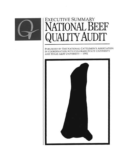 1991 National Beef Quality Audit