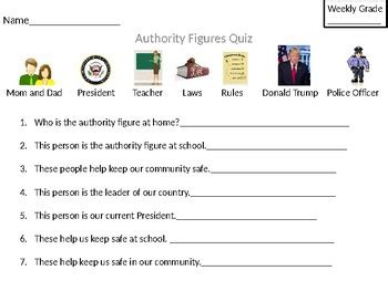 Authority Figures Worksheet by The Organized Techie | TPT