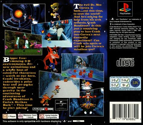 Crash Bandicoot 2: Cortex Strikes Back cover or packaging material ...