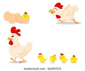 Happy Cartoon Chicken Family Stock Vector (Royalty Free) 562597276 | Shutterstock