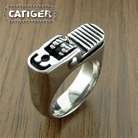 Punk 316L Stainless Steel Cigaret Lighter Ring Gas Cigarette Lighter, Fire Lighter Ring-in Rings ...