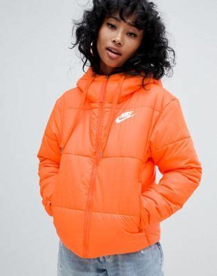 Nike Orange Small Logo Padded Jacket | ASOS | Nike jackets women, Puffer jacket women, Jackets ...