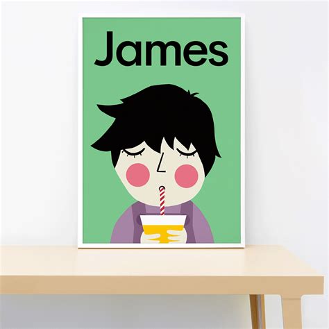 Personalized juice boy, wall print – Lorna Freytag Illustration