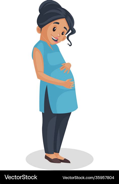 Pregnant woman cartoon Royalty Free Vector Image