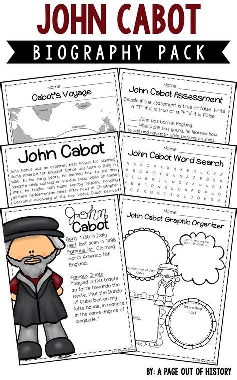 John Cabot Biography Pack (New World Explorers) in 2020 | Nonfiction ...