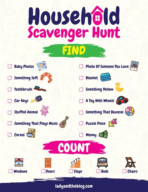 Indoor Household Scavenger Hunt For Kids - Family Fun Activity