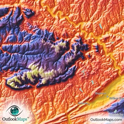 Map of Pennsylvania | 3D Topography of Appalachians