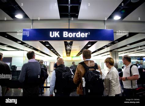 UK Border Passport Control Terminal 3 Heathrow Airport, England Stock Photo, Royalty Free Image ...