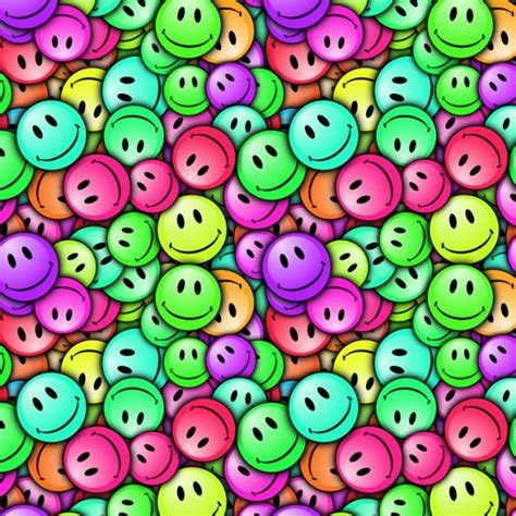 Multicolor Smiley Faces Pattern