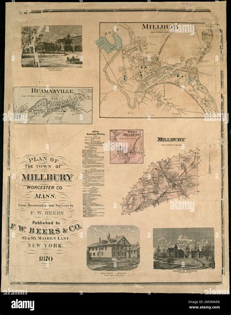 Plan of the town of Millbury : Worcester Co. Mass. : from recent and actual surveys , Real ...