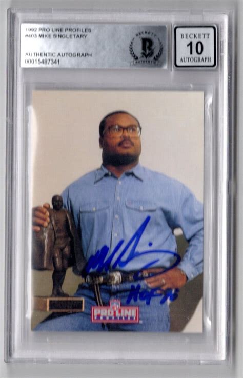 Signed Mike Singletary Autograph #403 BGS BAS 10 AUTHENTIC AUTO NFL HOF Bears | eBay