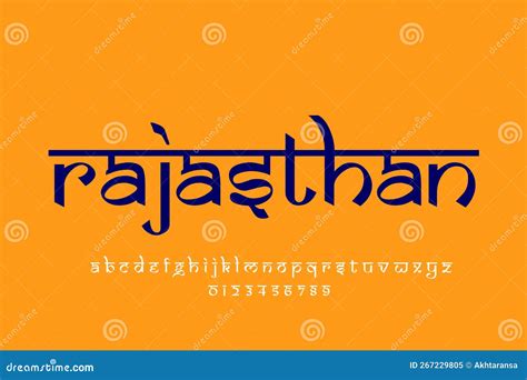 Indian State Rajasthan Text Design. Indian Style Latin Font Design ...