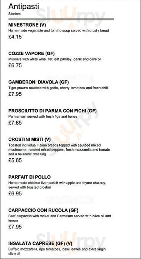 Amarone menù, Glasgow - Main Menu | Sluurpy