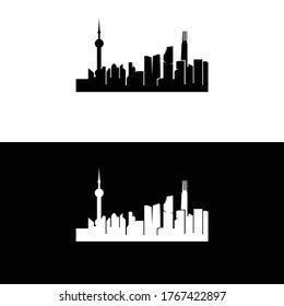 Skyline Black White Vector Stock Vector (Royalty Free) 1767422897 ...