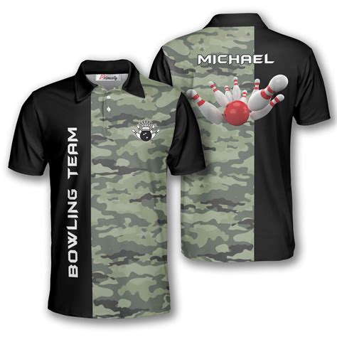 Bowling Strike Camouflage Custom Bowling Shirts for Men - Primesty