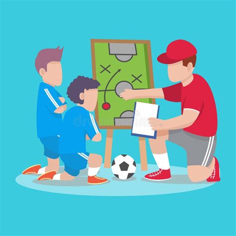 Football Coach Giving Advice To Children Stock Vector - Illustration of ...