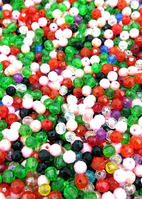 Faceted Plastic Colorful Beads ~ 8mm | Brooklyn Charm