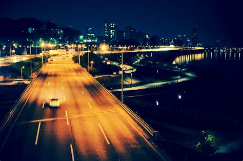 Han River, Seoul | Han river and highway at night. Photoshop… | Flickr