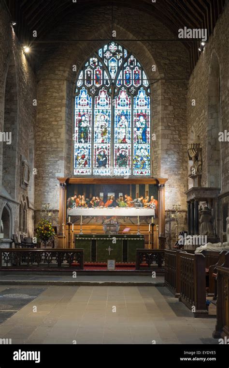 Interior of St Michael's and All Angels church in Ledbury,England Stock ...