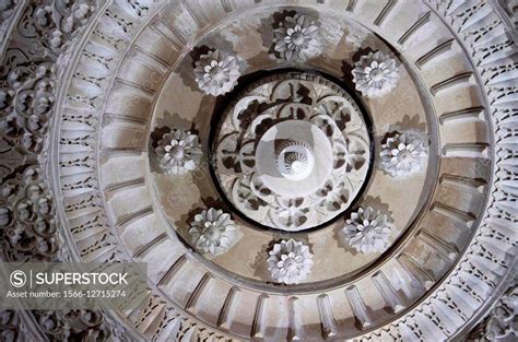 The ceiling, Salasar Balaji Temple, Akola, Maharashtra, India. - SuperStock