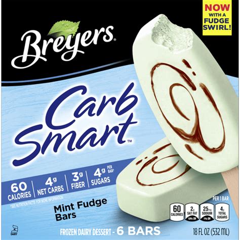 Breyers CarbSmart Ice Cream Smooth Mint Bars, 6 ct | Ice Cream, Treats ...