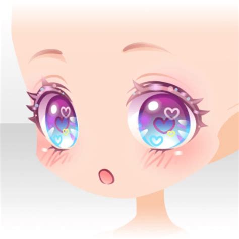 Drawing Shiny Startled Face ver. A blue Chibi Eyes, Chibi Hair, Girl ...