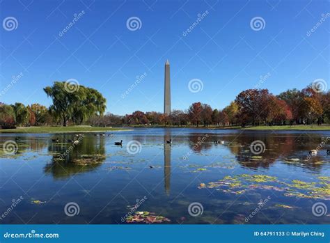 Washington Monument With Reflection On Lake Stock Photo - Image: 64791133