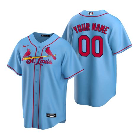 Men's St. Louis Cardinals Custom Nike Light Blue Stitched MLB Cool Base ...