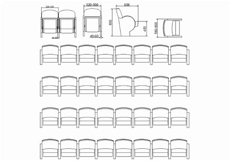 Chairs auditorium in AutoCAD | Download CAD free (33.45 KB) | Bibliocad