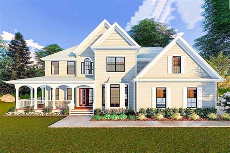 Victorian Farmhouse Plan with Grand Wraparound Porch - 62619DJ | Architectural Designs - House Plans