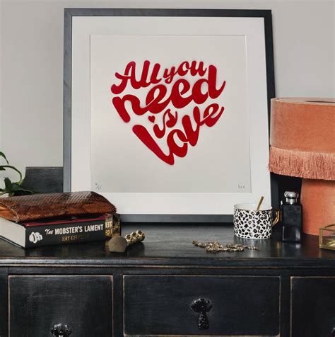 'All You Need Is Love' Art Print By Run For The Hills