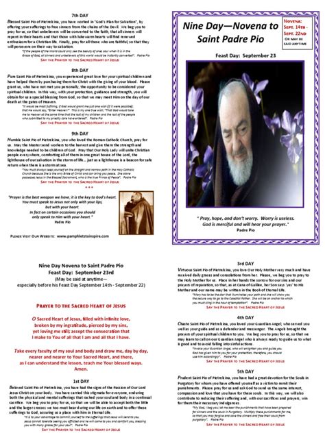 Padre Pio Novena Pamphlet | PDF | Purgatory | Prayer
