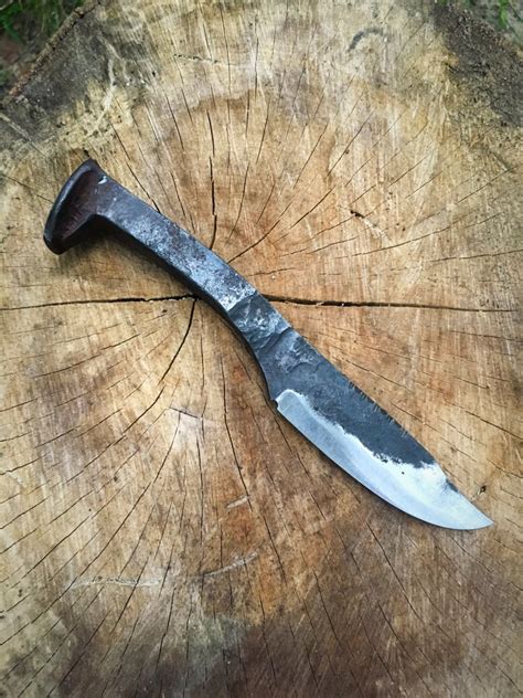 Railroad spike knife-hand forged knife-blacksmith knife-unique