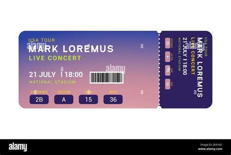 Music event concert ticket template. Ticket party design flyer pass ticket Stock Vector Image ...